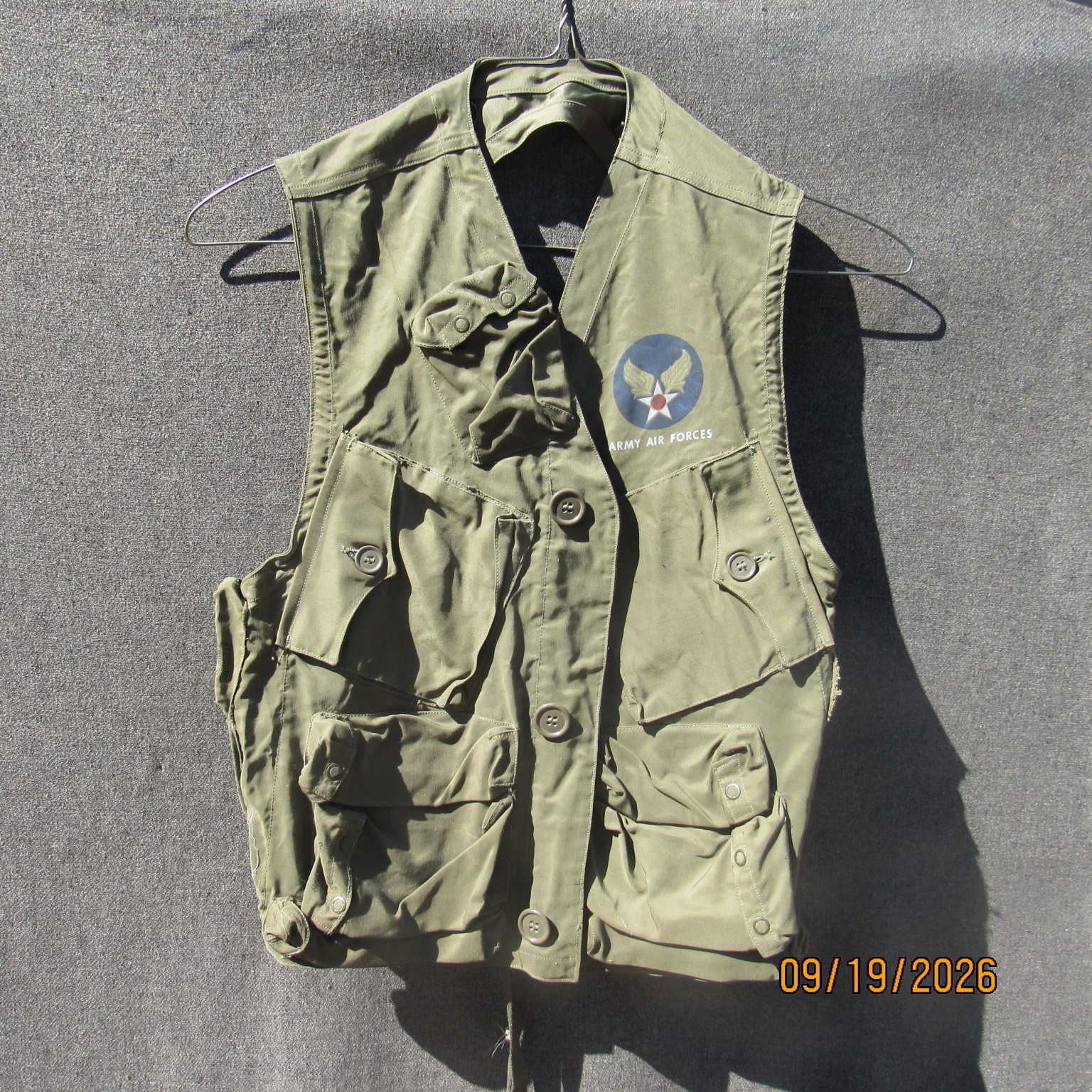 WWII USAAF Pilots Early Slant Pocket C-1 Survival Flight Vest By Breslee MINT