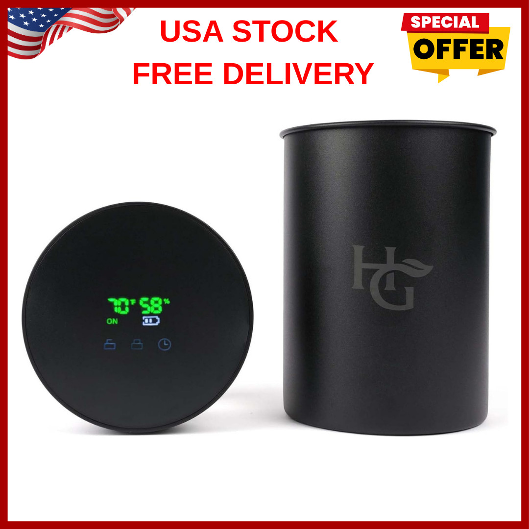 Auto-Cure Smart Jar and Vacuum Seal Curing Jar with Built in Hygrometer (2 Liter
