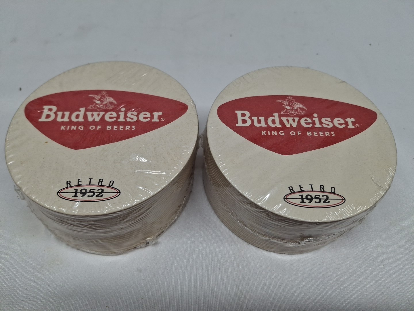 50 Budweiser Retro 1952 Round 4” Coasters NEW SEALED