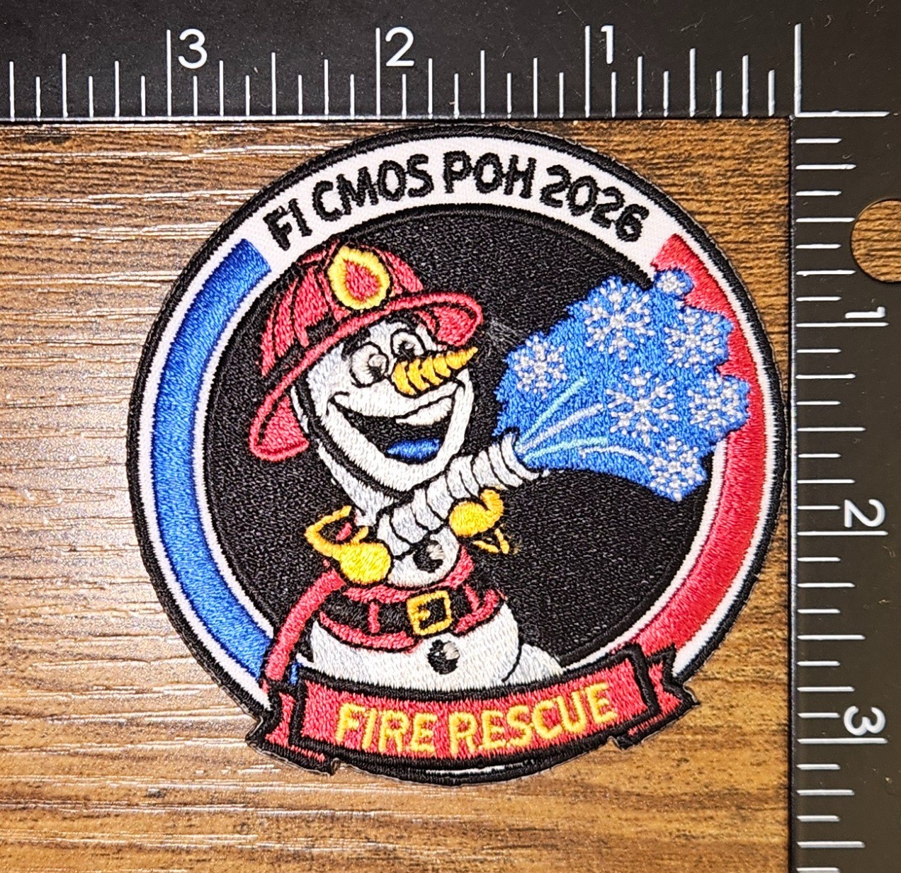 Olaf Disney's Frozen F1 CCMOS POH 2026 Fire Rescue French Fire Fighting Patch