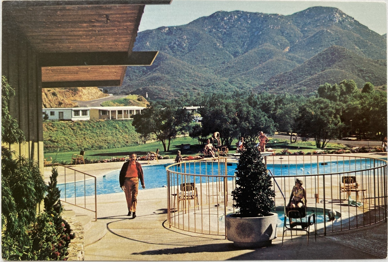 Lawrence Welk\'s Country Club Village Pool Mountain California 4x6 Postcard