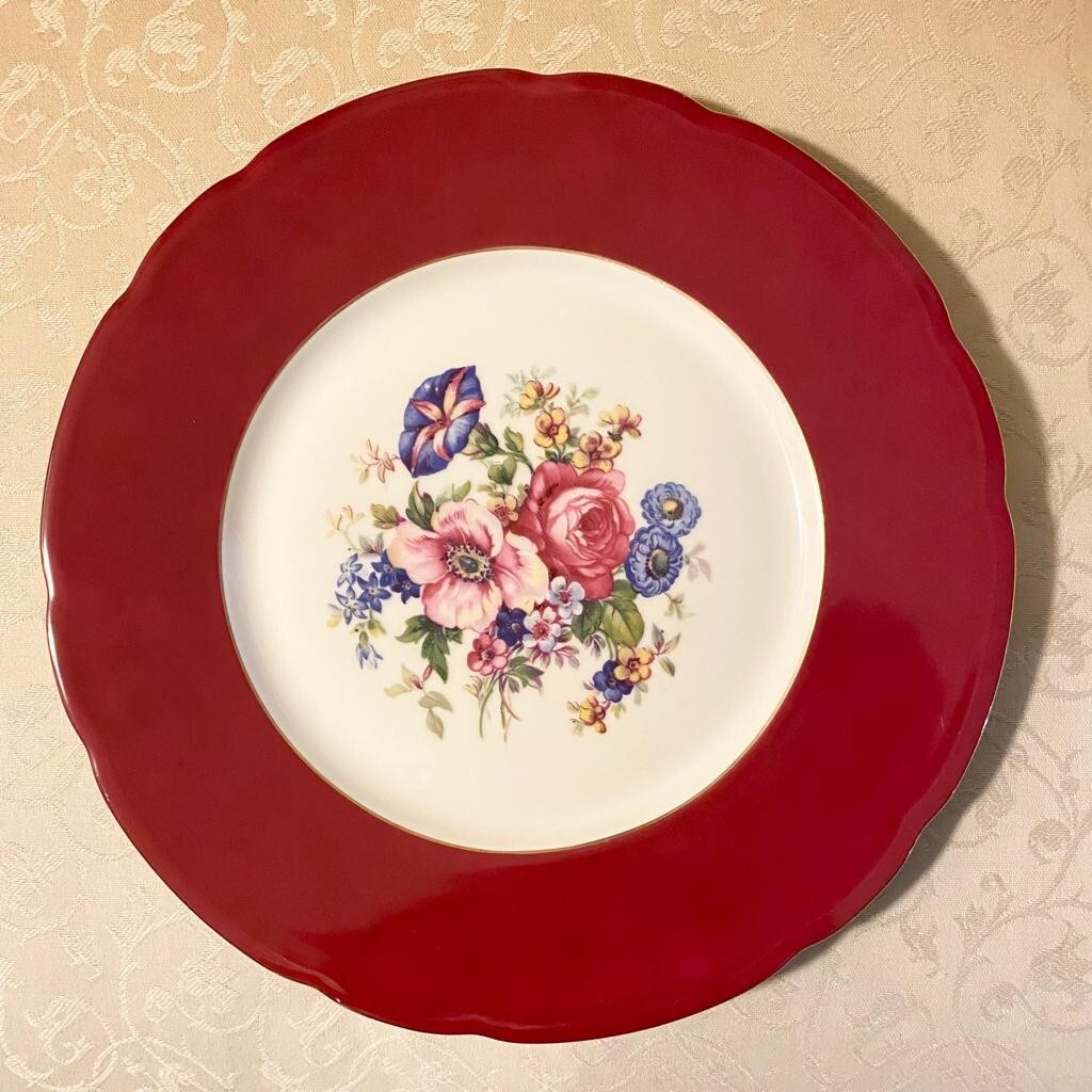 Vintage Baronet F & B Made In Bohemia Czechoslovakia Floral Scalloped Edge Plate Vintage Baronet F & B Made In Bohemia Czechoslovakia Floral Scalloped Edge Plate