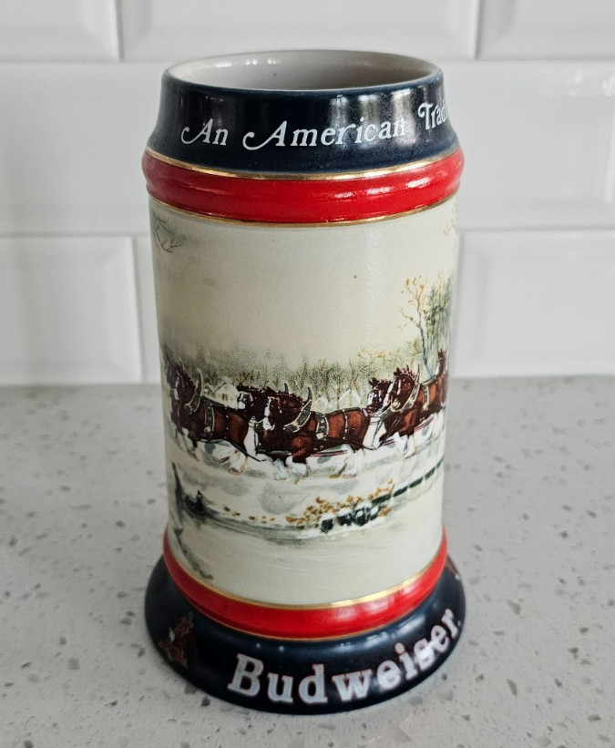 Budweiser 1990 Collector’s Series “An American Tradition” Beer Stein Mug