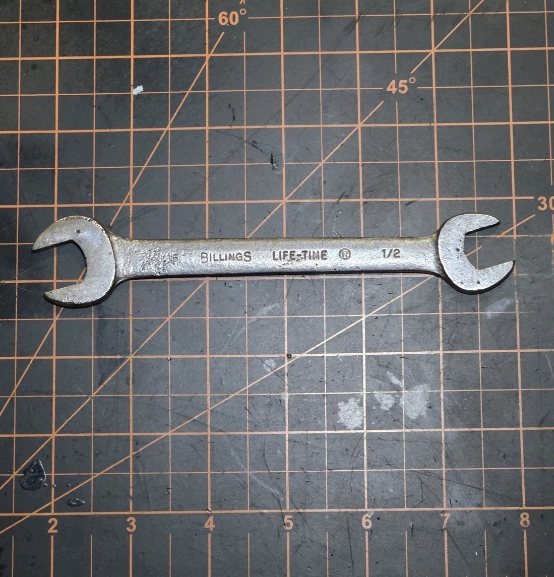 Antique Billings Lifetime L1725-B Open End Wrench 9/16 Antique Billings Lifetime L1725-B Open End Wrench 9/16