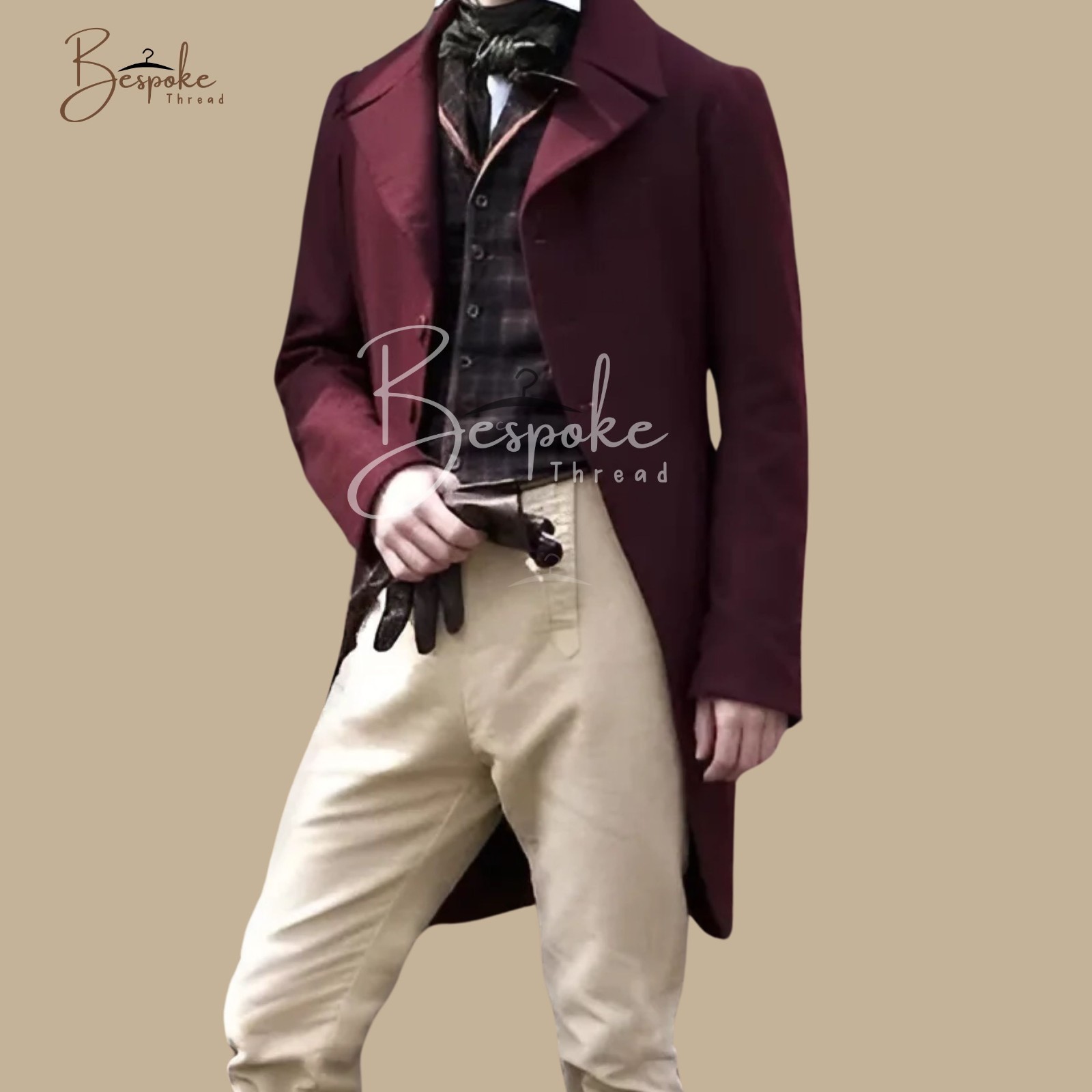 Men’s Burgundy Regency Tailcoat Victorian 19th Century Steampunk Coat Bespoke