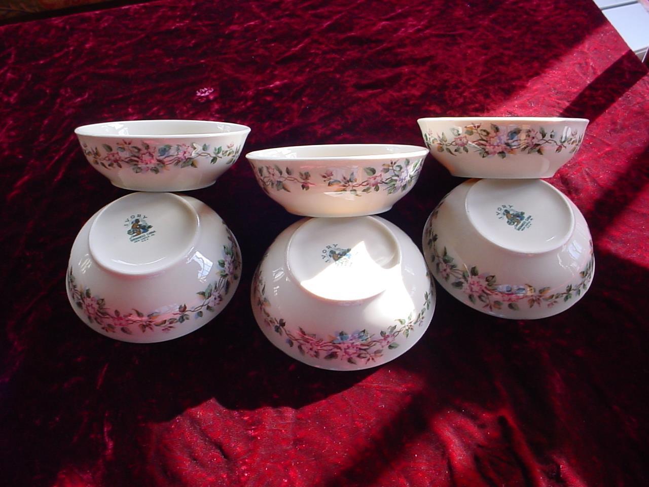 (6) 1920-50 Shenango restaurant ware cereal / chilli bowls