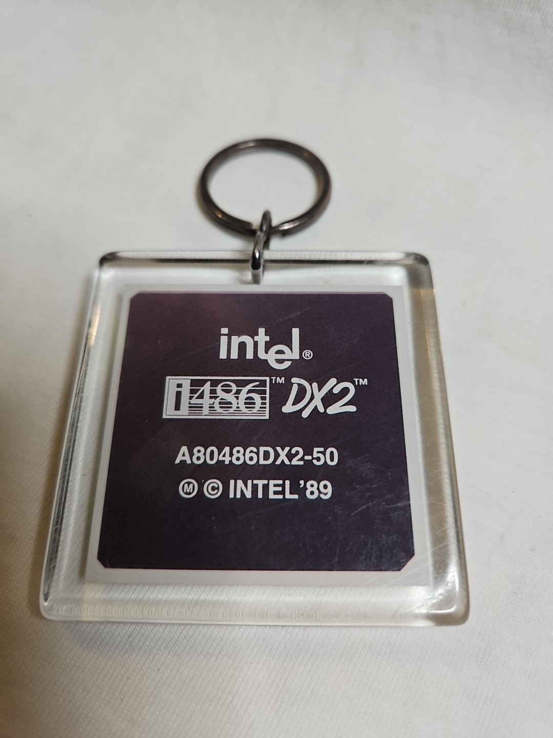 Vintage Intel i486 DX2-50 CPU Die Acrylic Keychain A80486DX2-50 1990s