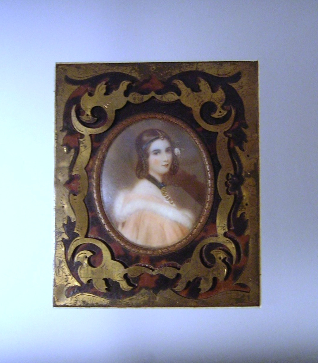 Antique Miniature Portrait Lady Jane Erskine Signed Stieler For Restoration