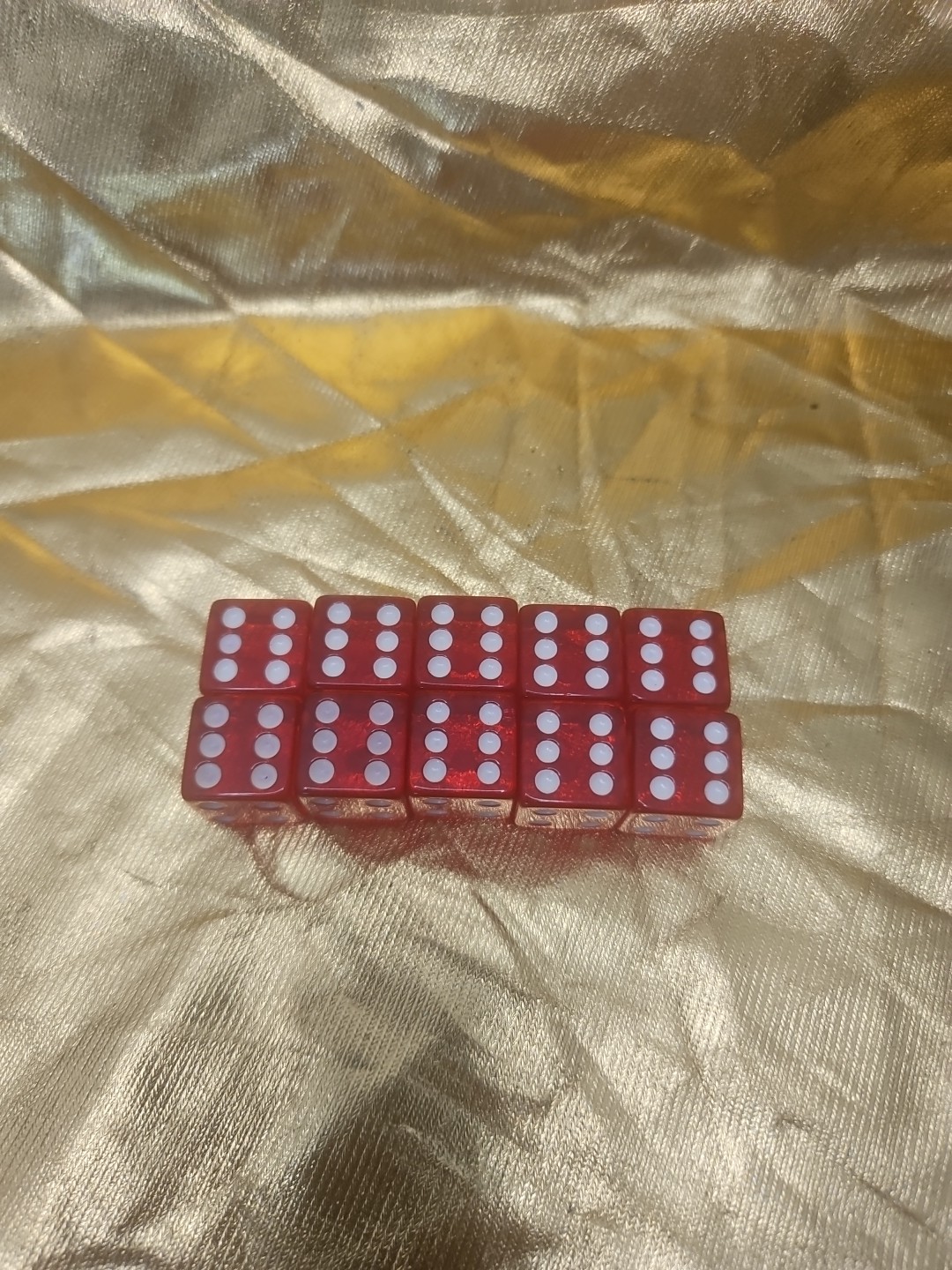 Vintage Chery Red Clear Dice 5/8 . Lot Of 10 Pc.