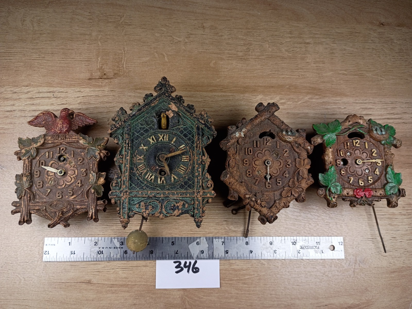 4 Keebler Lux Pendulette Parts Clocks lot Parts or Repair Only Untested
