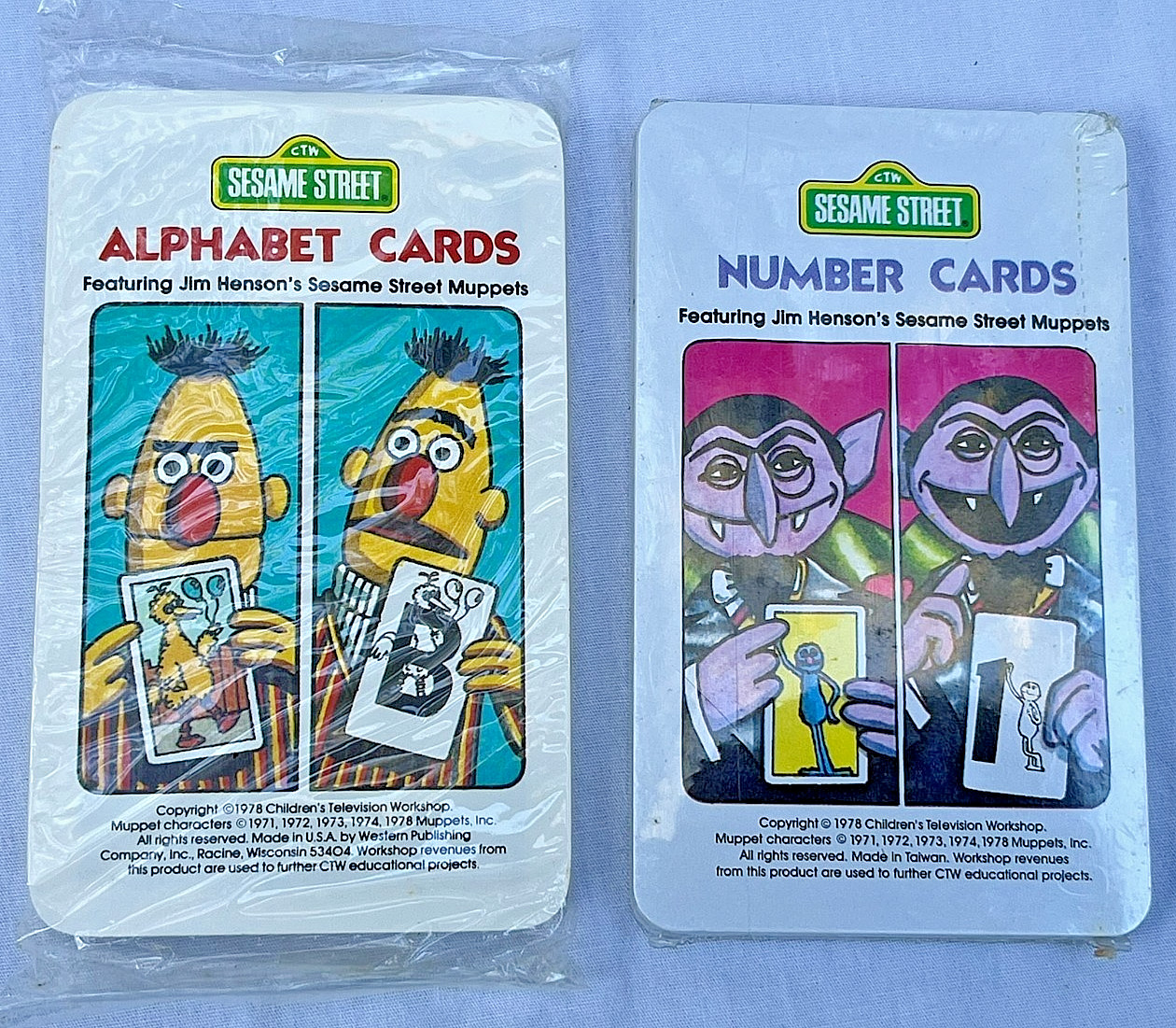 Vintage 1978 Sesame Street Alphabet & Number Cards - NEW SEALED - CTW Jim Henson