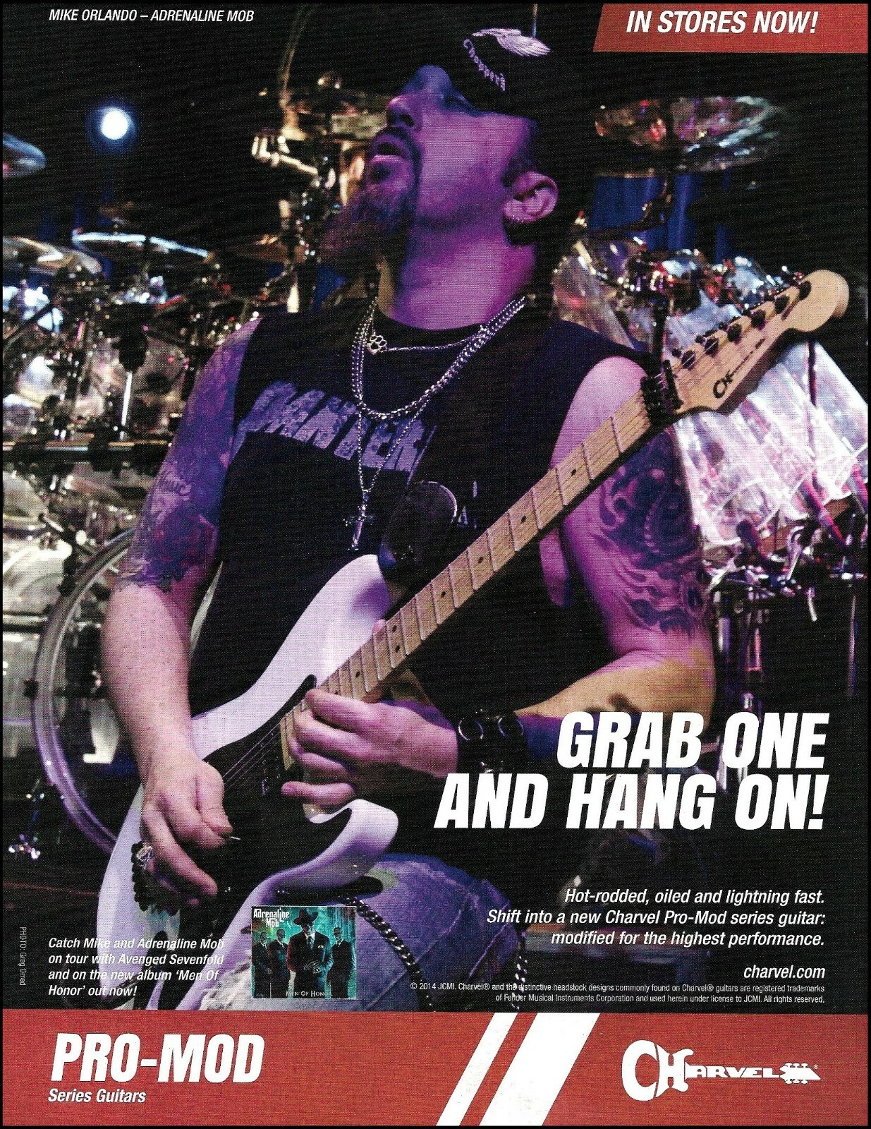 Adrenaline Mob Mike Orlando Charvel Pro-Mod guitar advertisement 2014 ad print