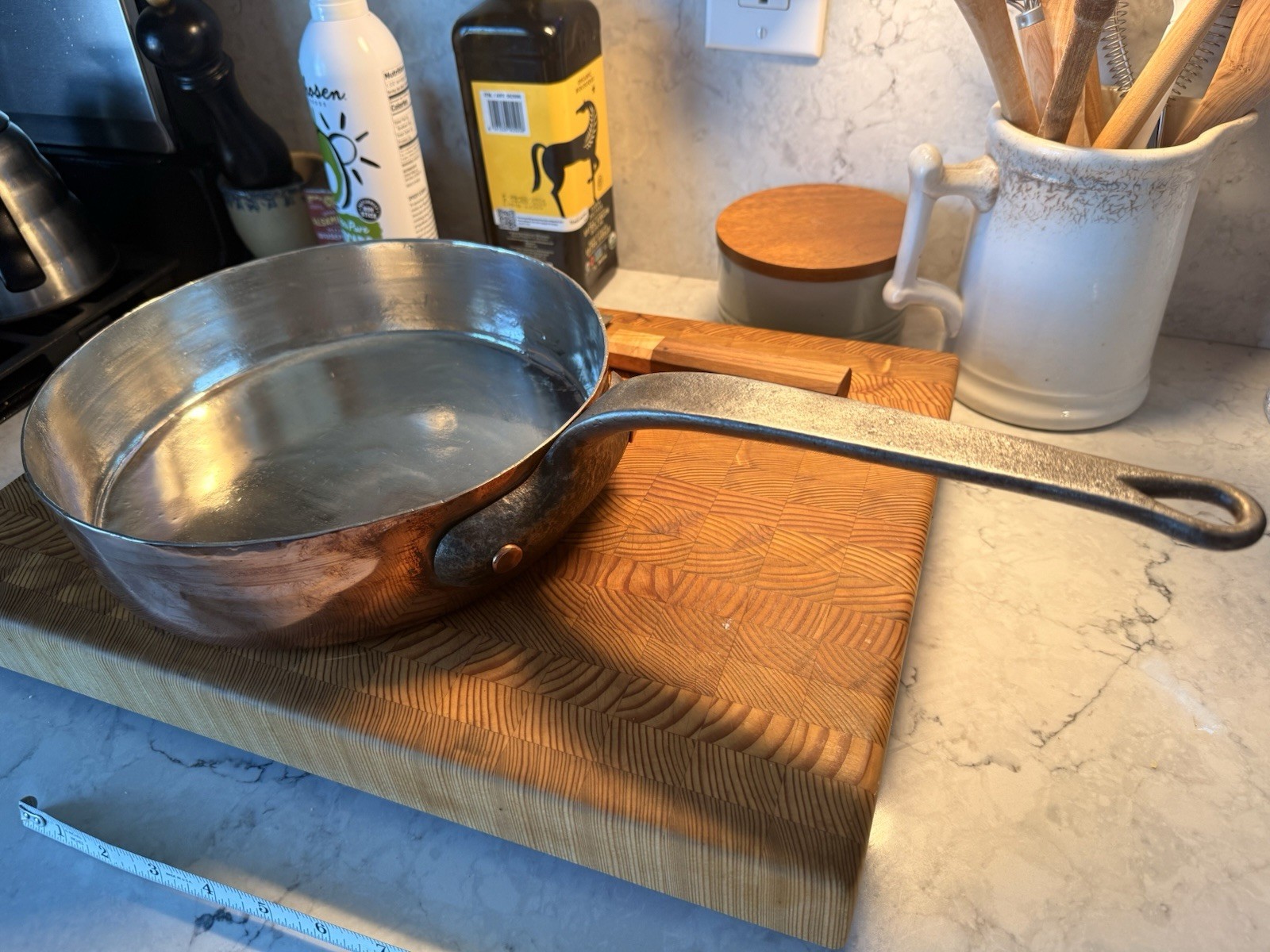 Rare D H & M Duparquet Antique Copper Pan 10.25” Rare D H & M Duparquet Antique Copper Pan 10.25”