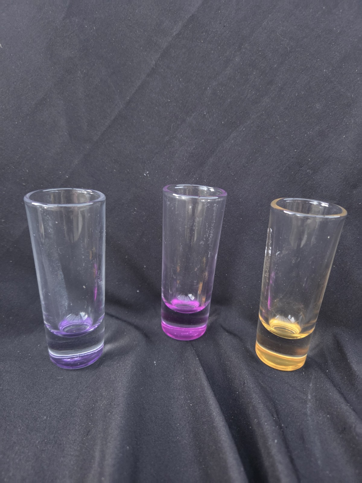 Vintage Libbey Crisa Neon Bottom Shot Glasses Tall 4\