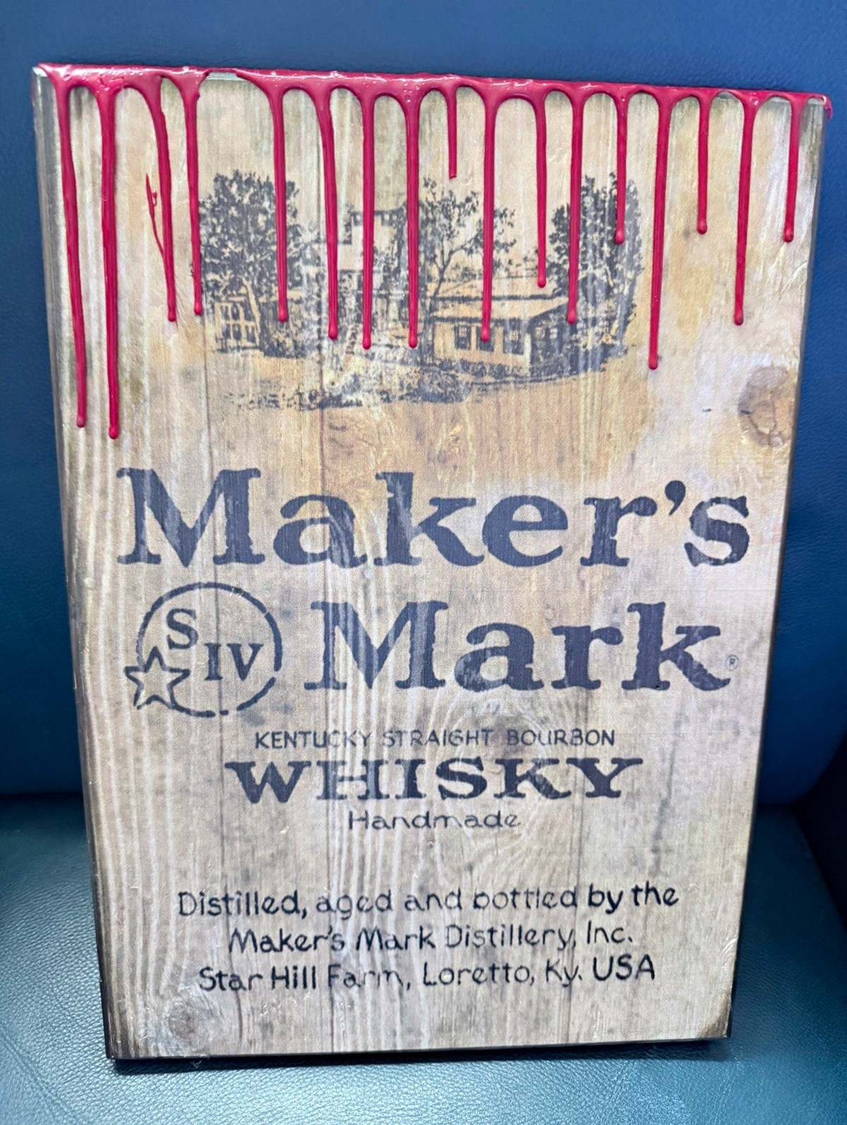 Maker's Mark Kentucky Straight Bourbon Whisky Distillery Advertising Sign