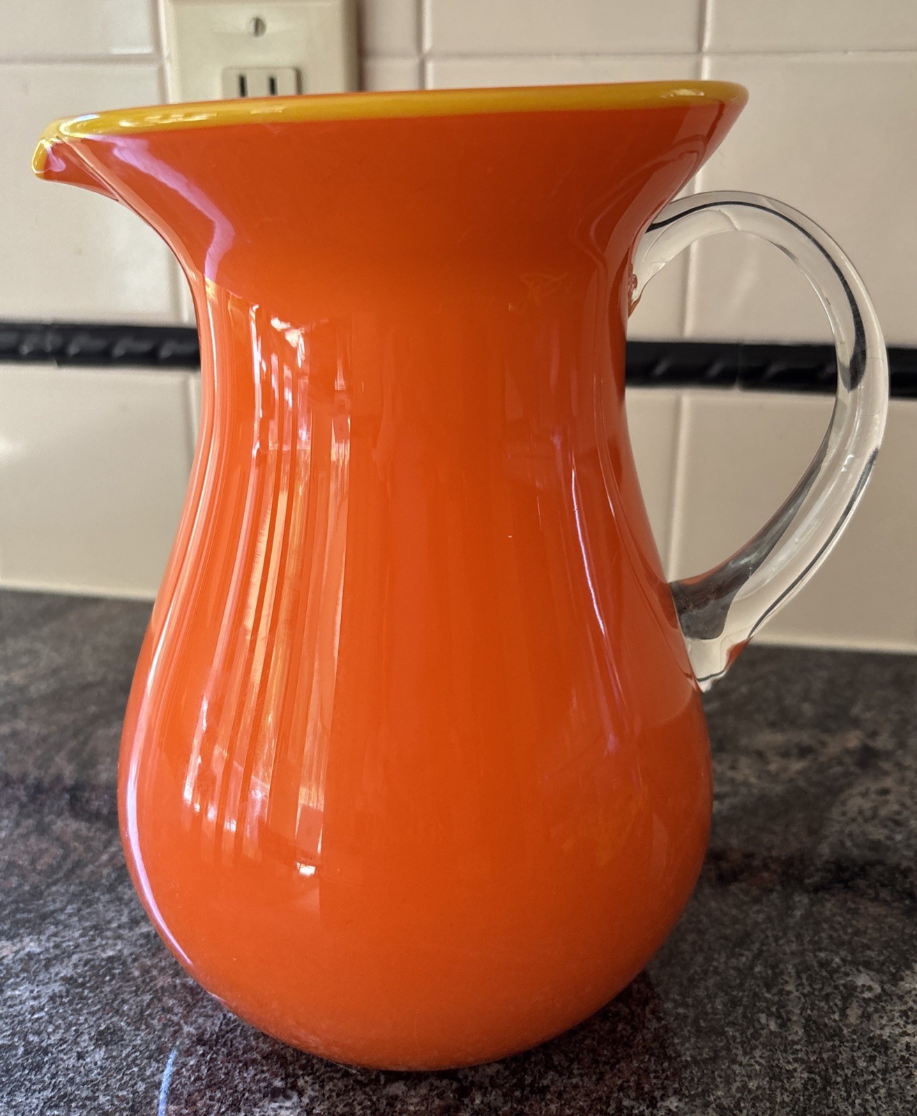 Vintage Two’s Company Orange Bittersweet Glass Pitcher 9
