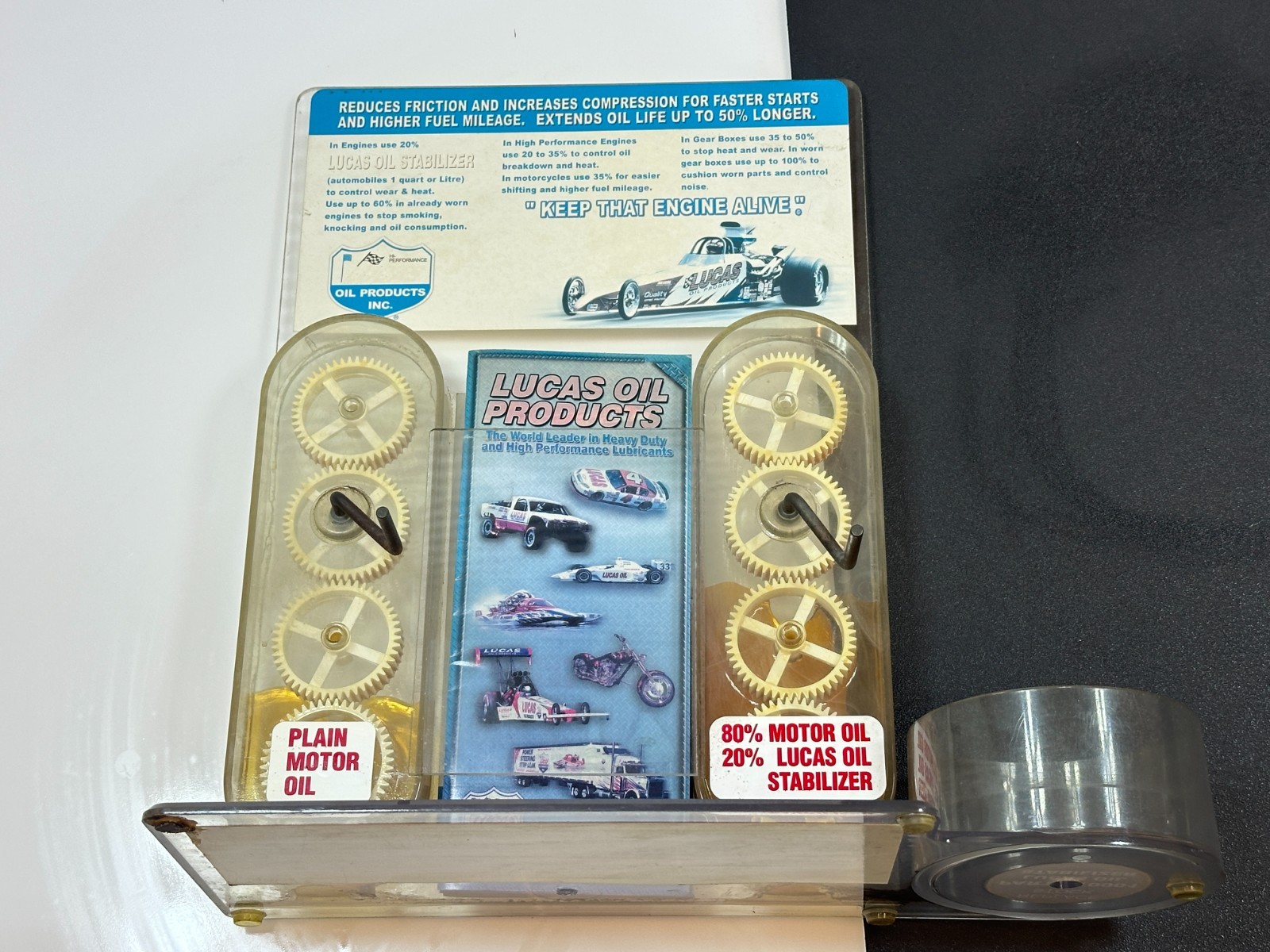 Vintage Lucas 10500 Heavy Duty Oil Stabilizer Demonstrator Purchase Display Vintage Lucas 10500 Heavy Duty Oil Stabilizer Demonstrator Purchase Display