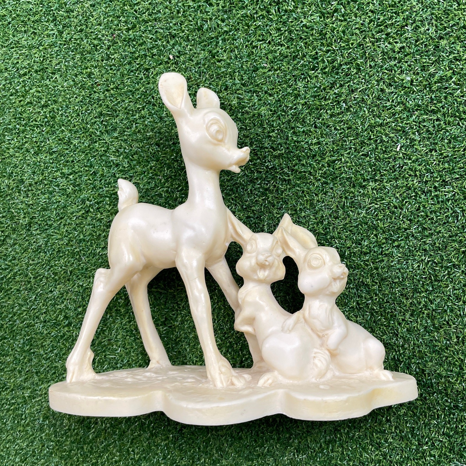 Vintage Amilcare Santini Resin Sculpture Bambi and Bunnies Made in Italy Vintage Amilcare Santini Resin Sculpture Bambi and Bunnies Made in Italy