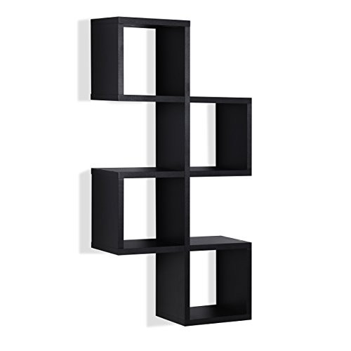 Danya B. Cubby Chessboard Wall Shelf – Black