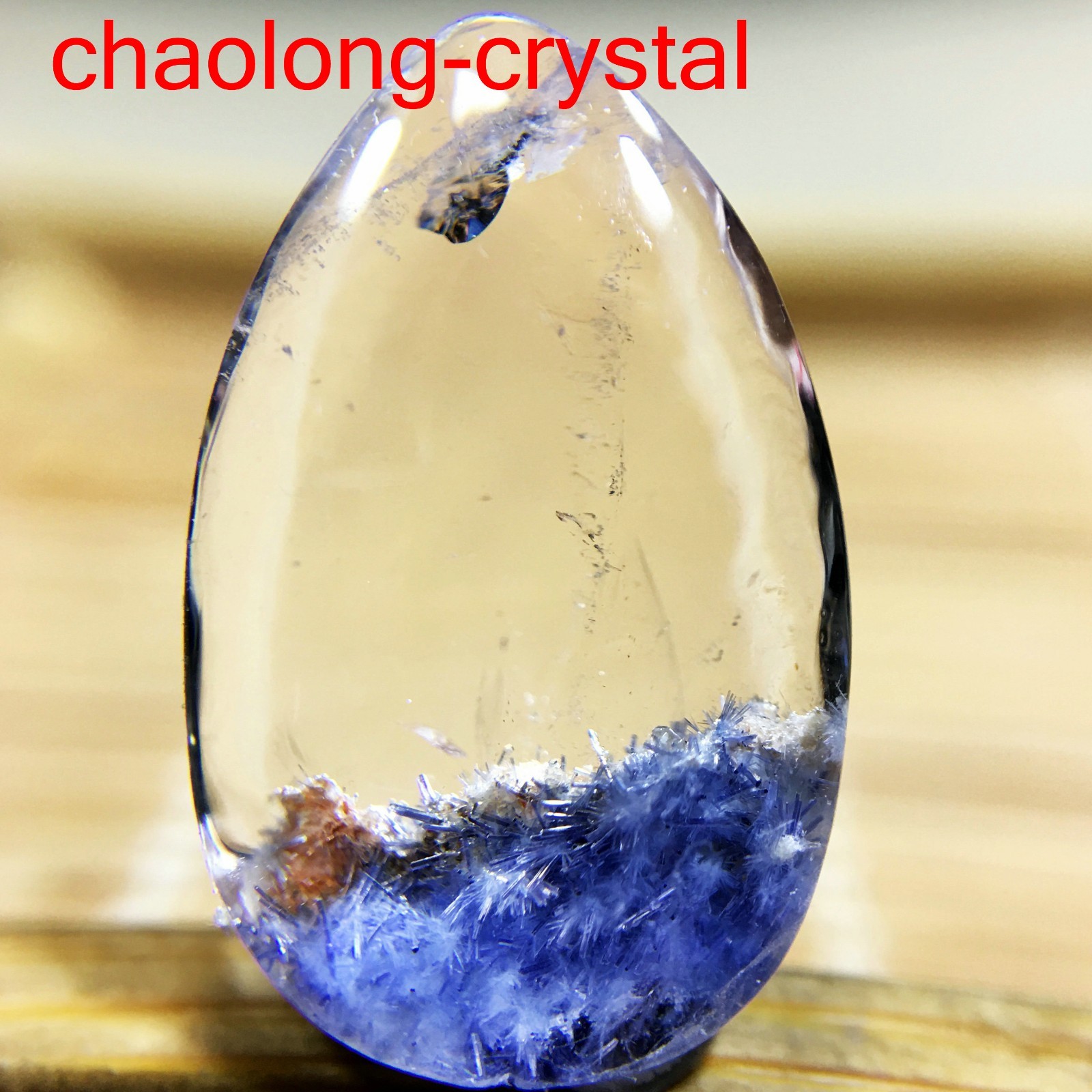 6.8Ct Very Rare NATURAL Beautiful Blue Dumortierite Quartz Crystal Pendant