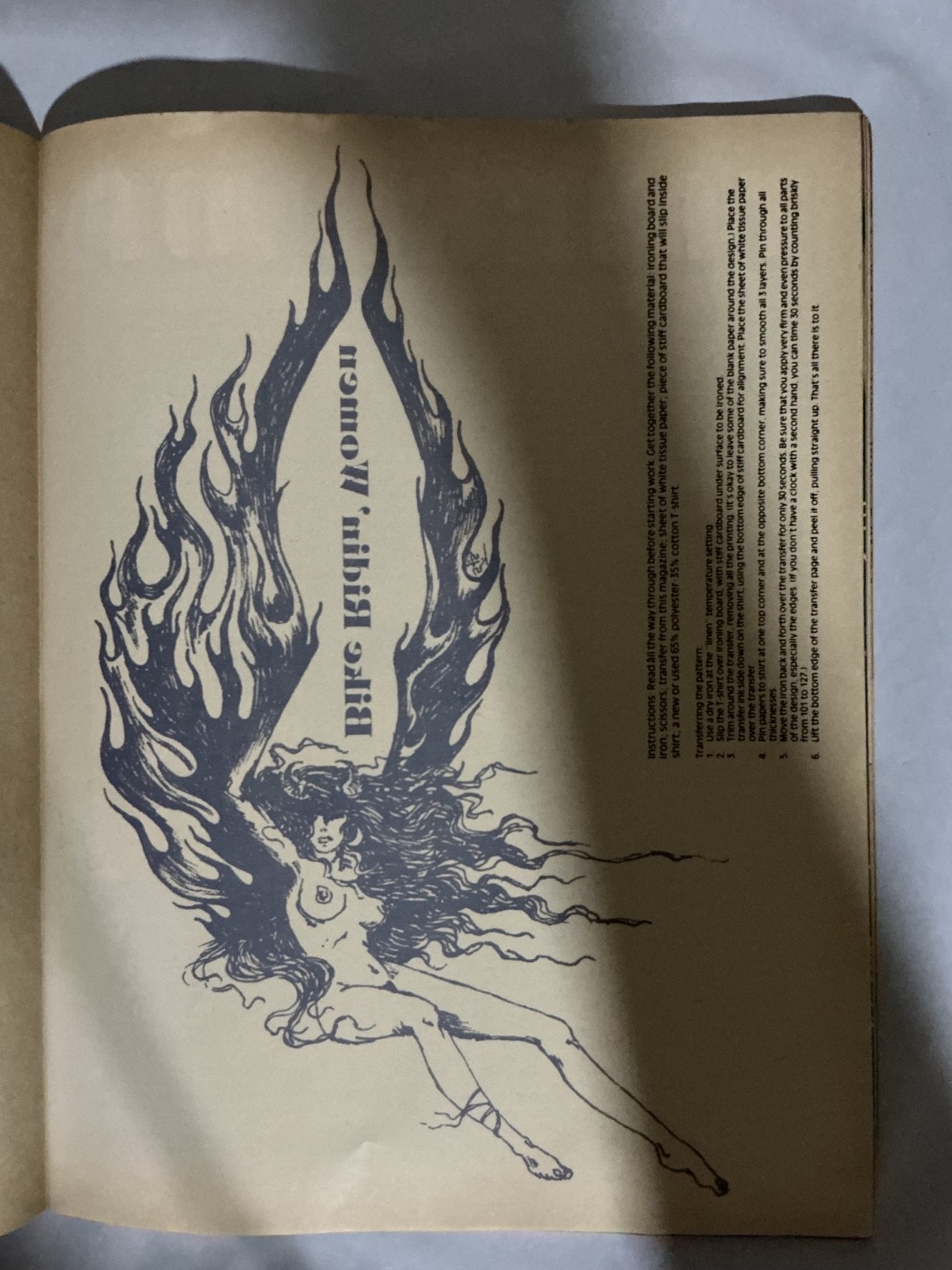EASYRIDERS MAGAZINE RARE IRON-ON T-SHIRT TRANSFER PAGE - 1981 - EASYRIDERS