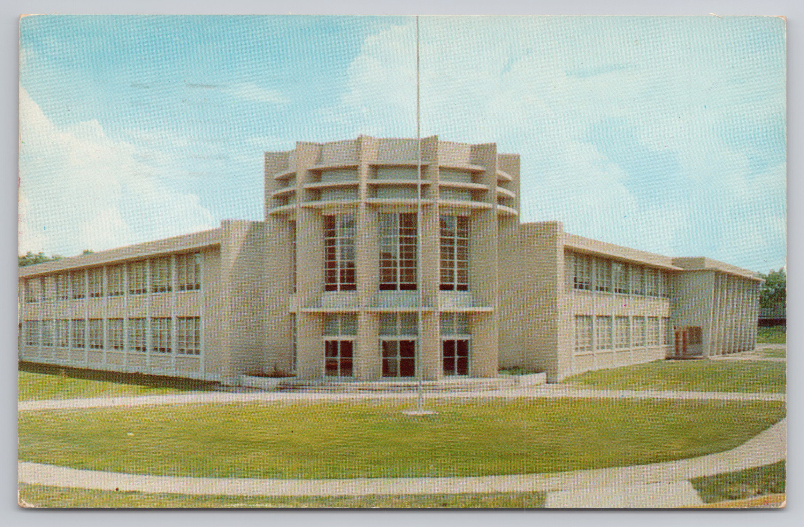 Vintage 1959 Postcard Hawkins Junior High School Hattiesburg Mississippi