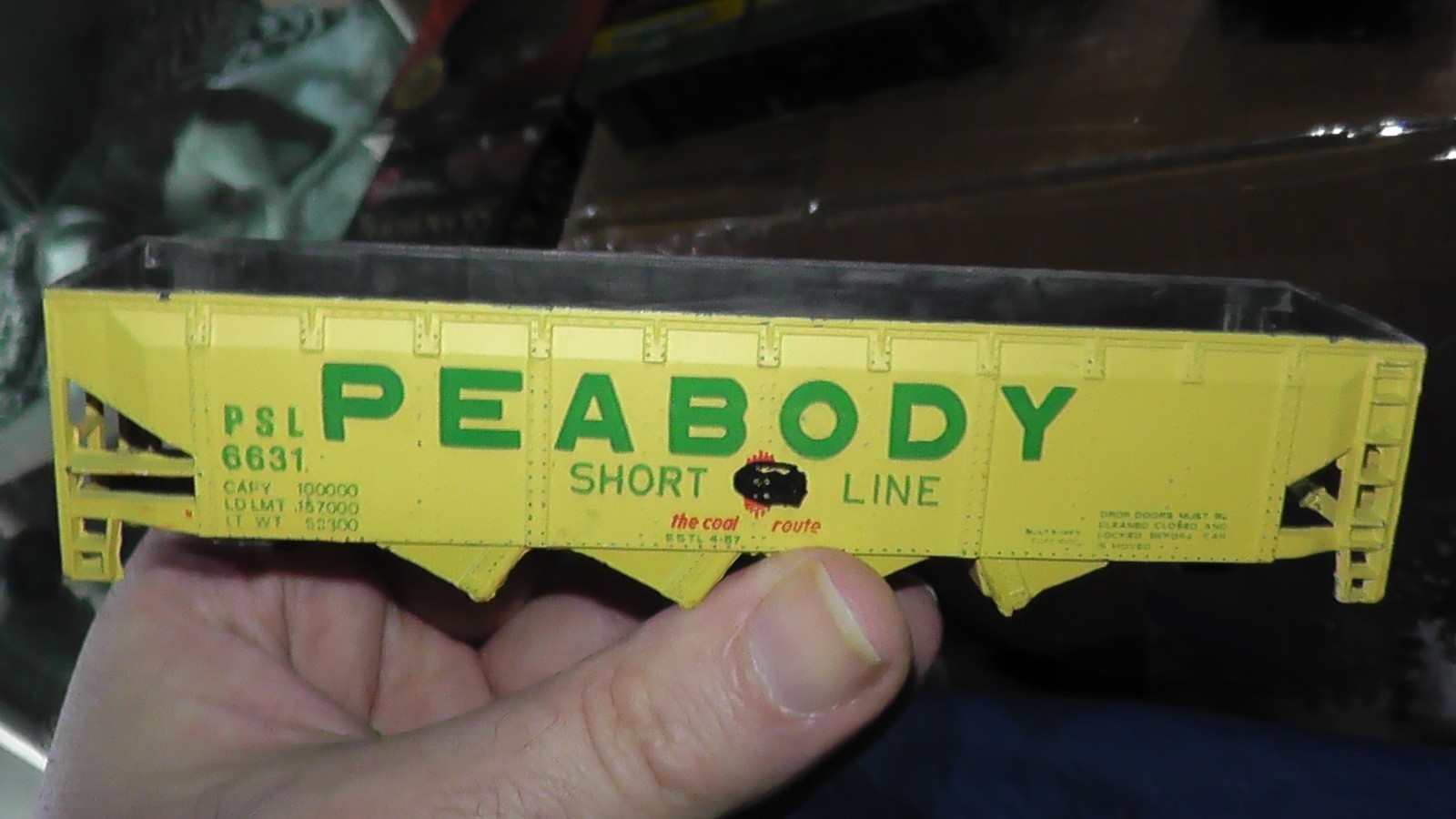 ho freight train hopper car peabody short line psl coal route ahm taiwan