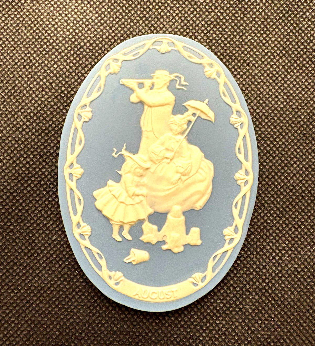 Blue & White Wedgwood Jasperware Wall Hanging Plaque August