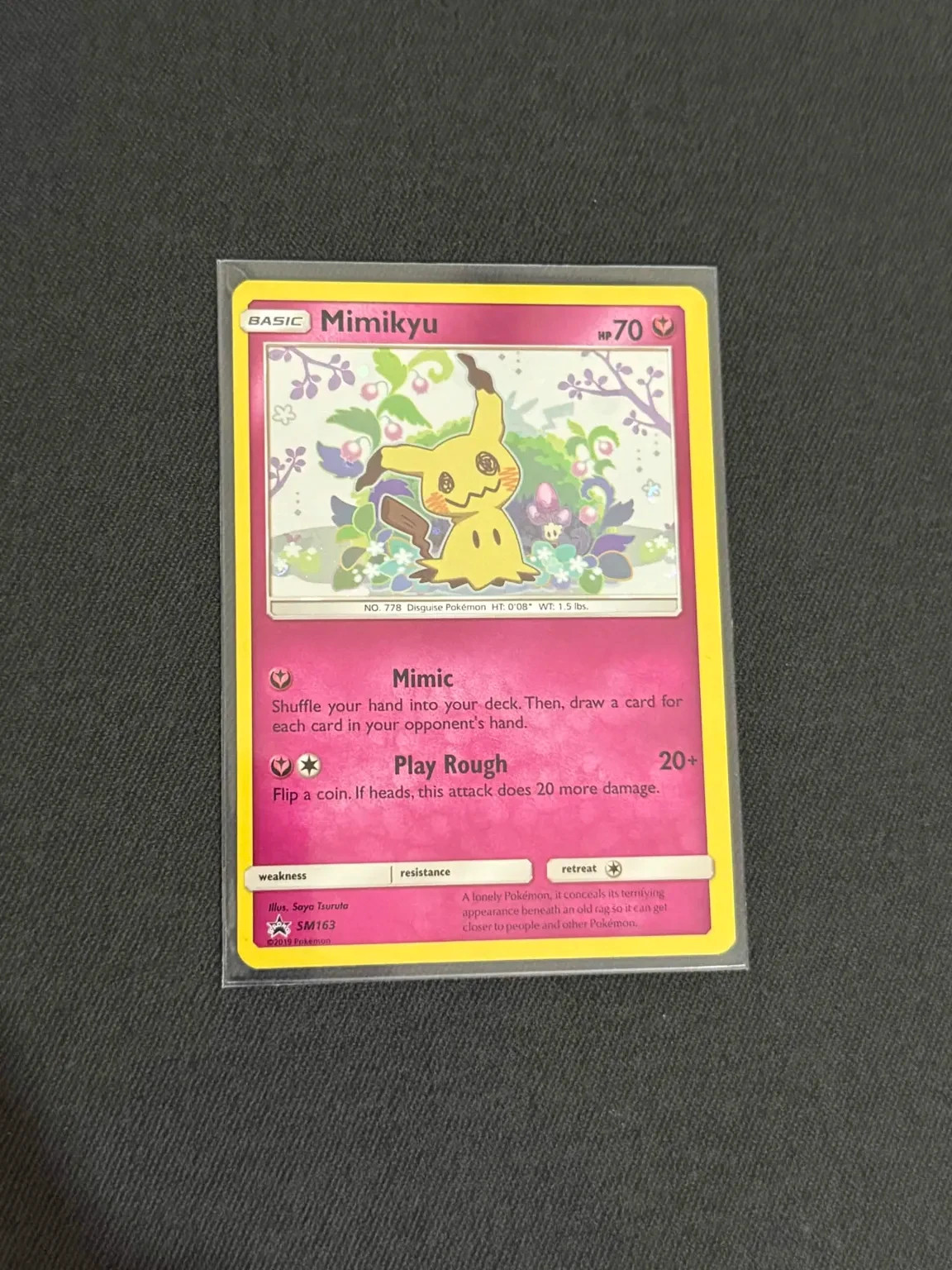 Pokémon TCG Mimikyu SM163 SM Black Star Promos Holo Promo (With Swirl)