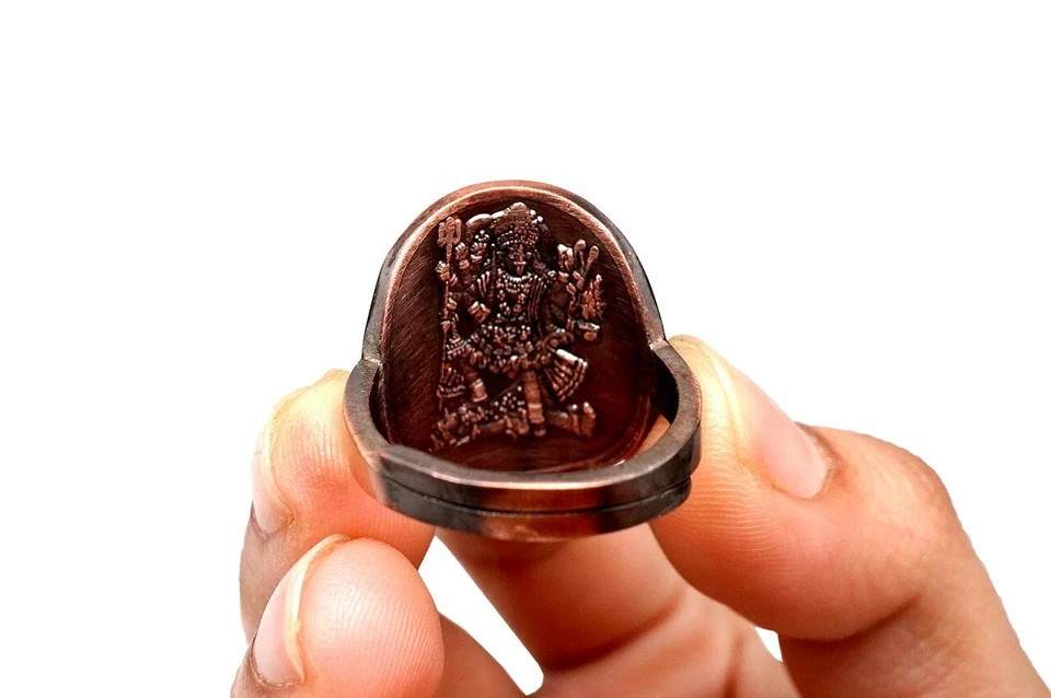 Maha kali yantra ring in antique copper finish blessed energized Maha kali yantra ring in antique copper finish blessed energized