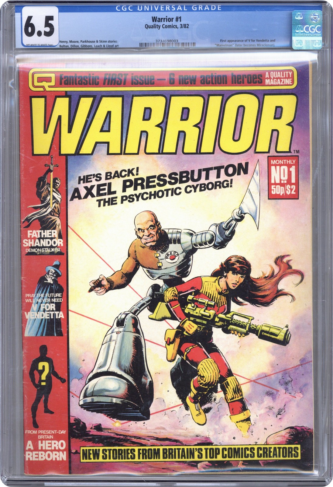 Warrior #1 CGC 6.5 1982 3734698003 1st app. Alan Moore's MarvelMan
