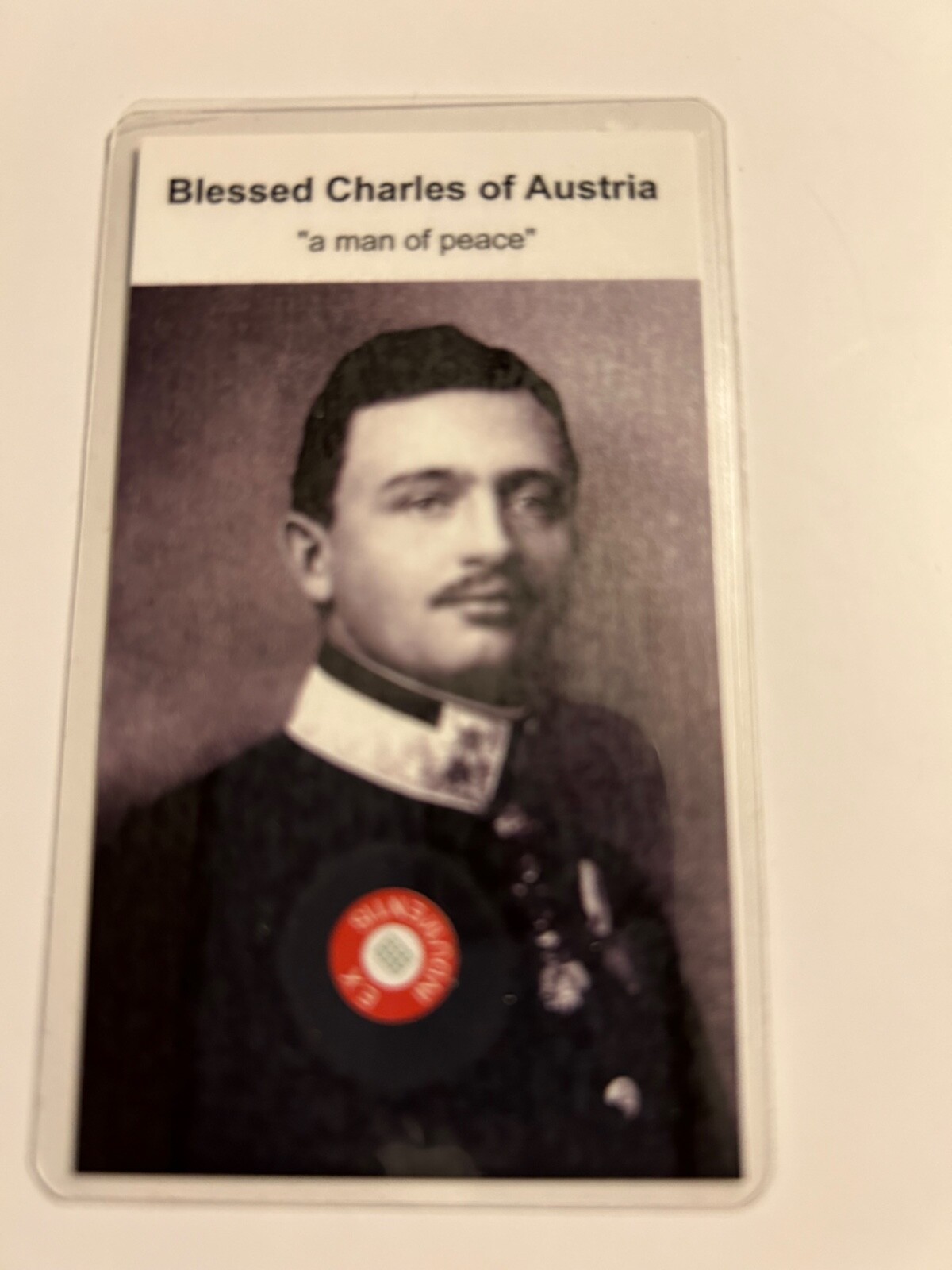 Blessed Charles of Austria   3rd Class Relic Card