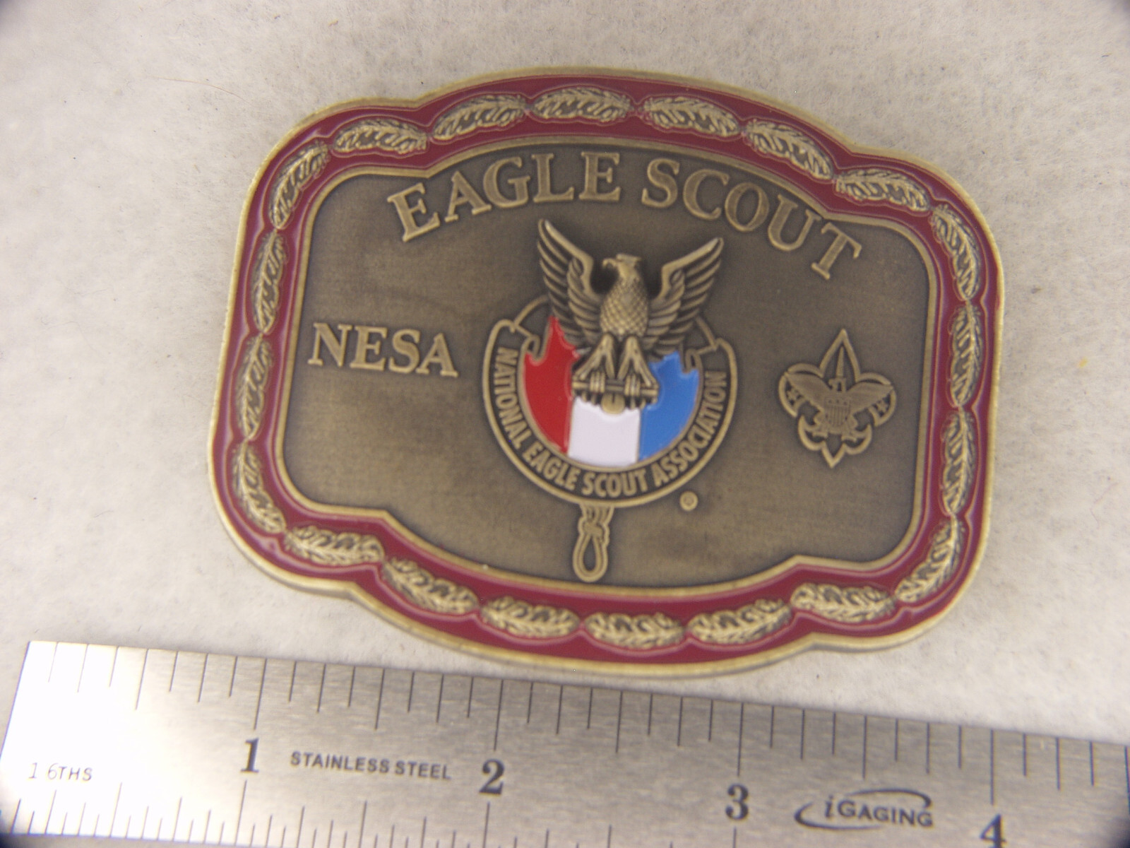 EAGLE SCOUT / NESA BELT BUCKLE Red
