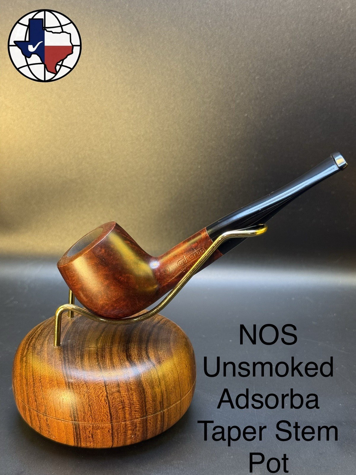 Vintage Adsorba NOS Unsmoked Taper Stem Pot Tobacco Pipe