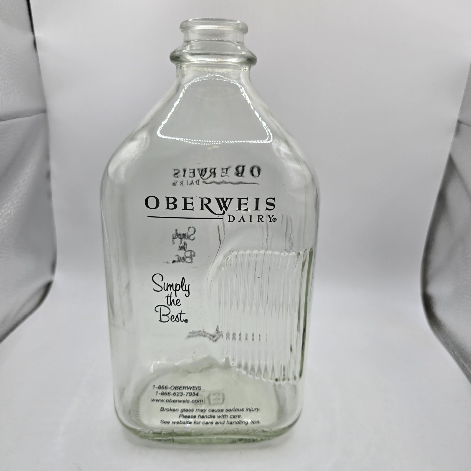 Vintage Oberweis Dairy 1/2 Gallon Milk Bottle Pristine Condition