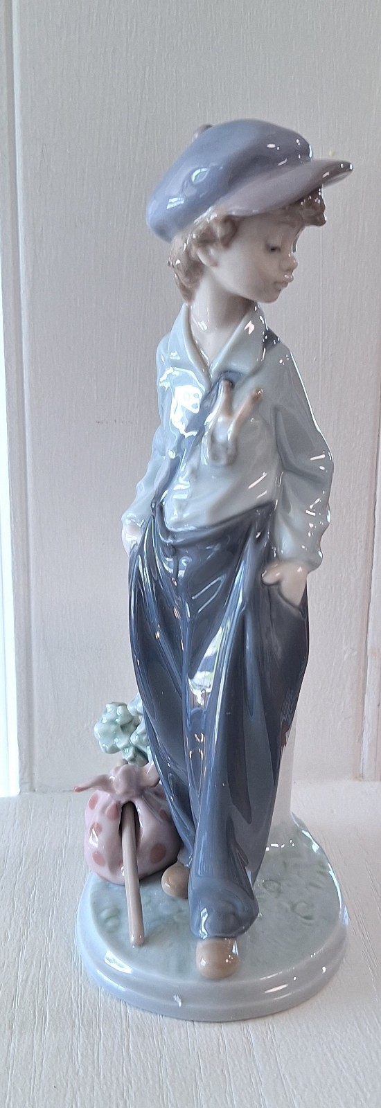 Vintage Lladro Figurine The Wanderer 5400 Traveling Hobo Boy Excellent In Box