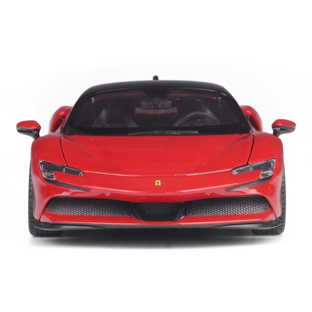 1:24 Ferrari SF90 Stradale Red Plug-In Hybrid Supercar Alloy Car Model Diecas