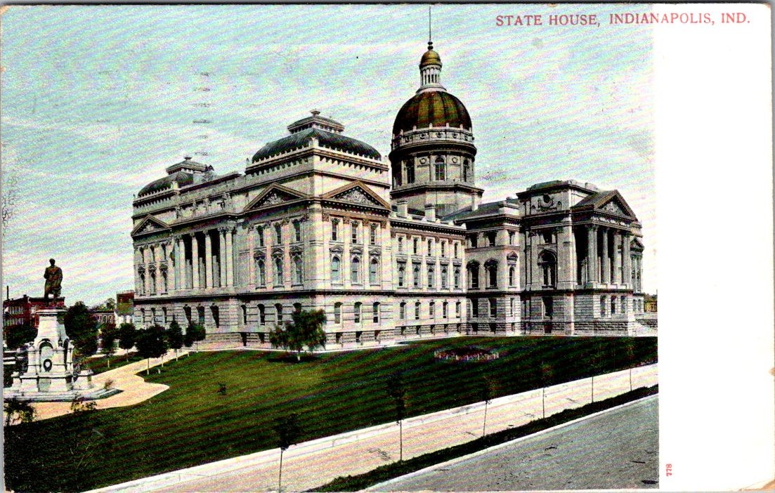 1907 Postmark, Undivided, State House, Indianapolis, Indiana, 2033