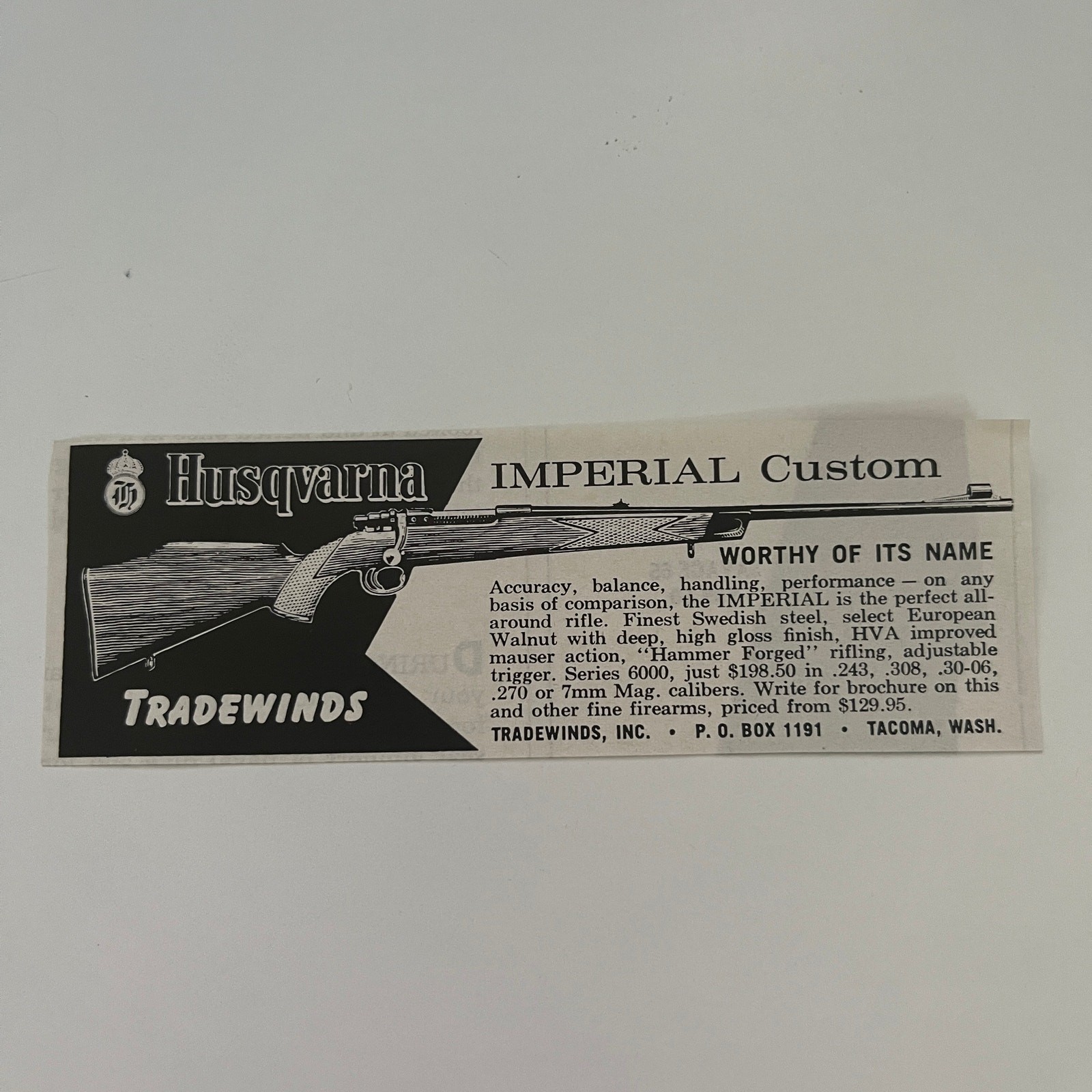 Tradewinds, Inc. Husqvarna Imperial Custom Tacoma WA 1965 Magazine Ad SAH1-M3