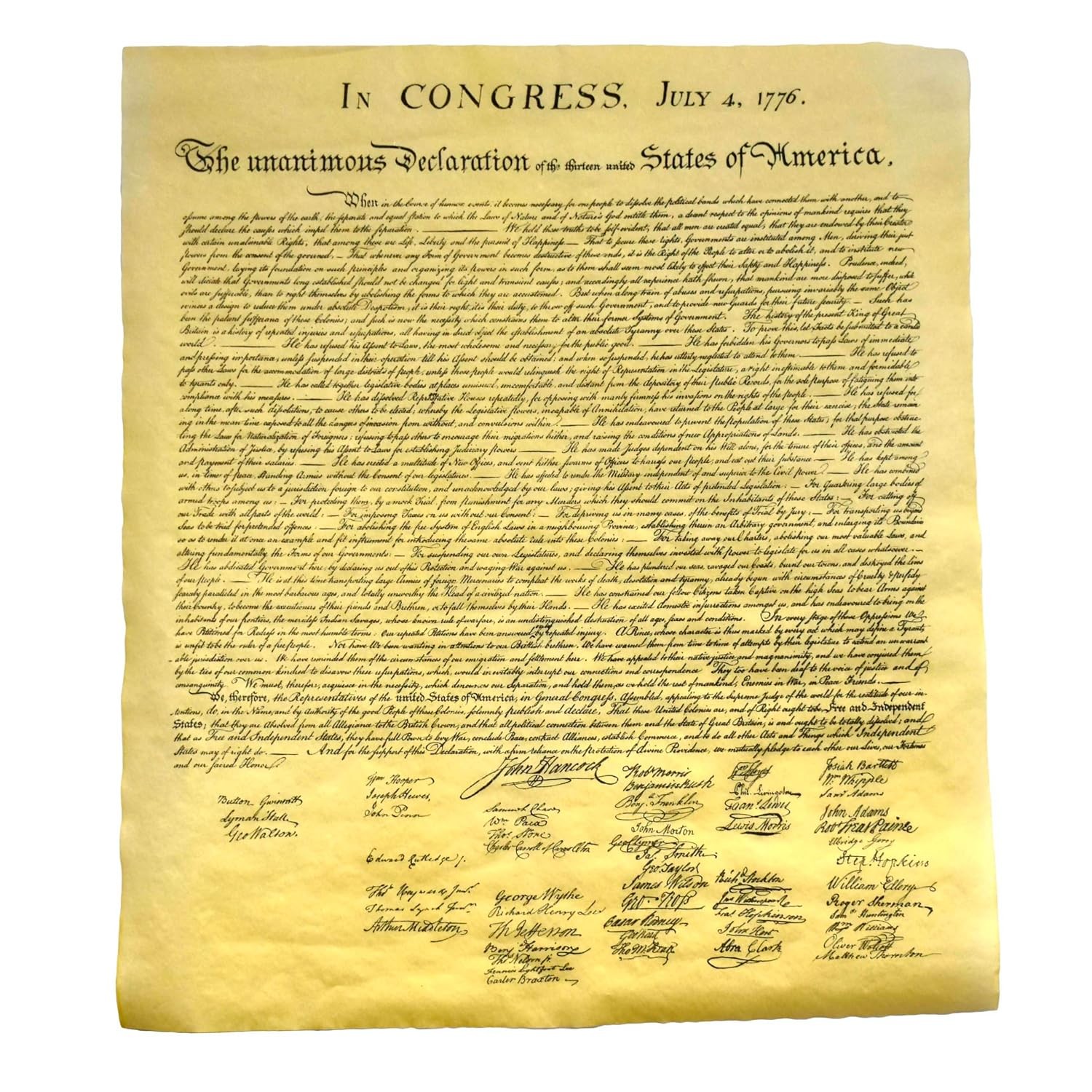 Authentic Replica Declaration of Independence Printed on Antique Style Paper Authentic Replica Declaration of Independence Printed on Antique Style Paper