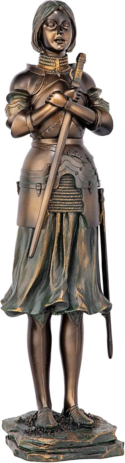 Joan of Arc, Patron of France Statue Figurine, 4 Inches Wide, 16 Inches Tall, Ca