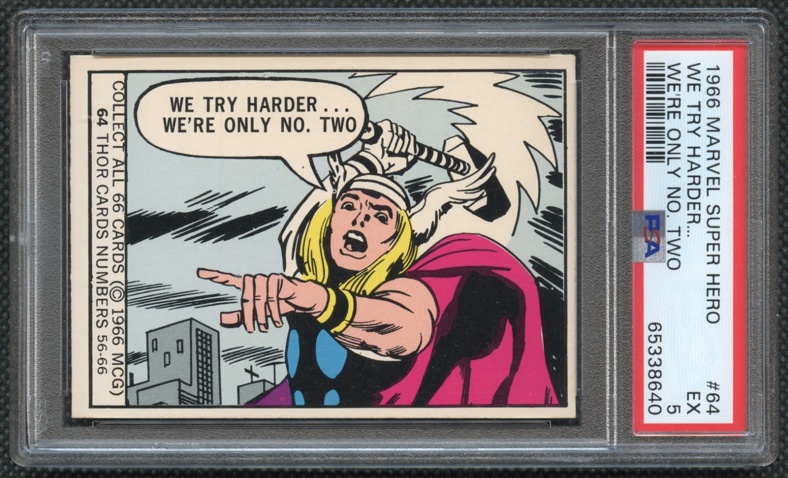 1966 Donruss Marvel Thor Rookie #64 SGC 5 White Arm Variant