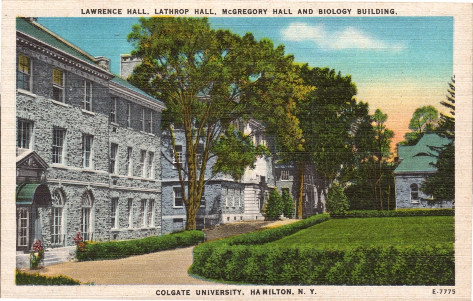 Colgate University Hamilton NY Lawrence Lathrop McGregory Biology Hall Postcard