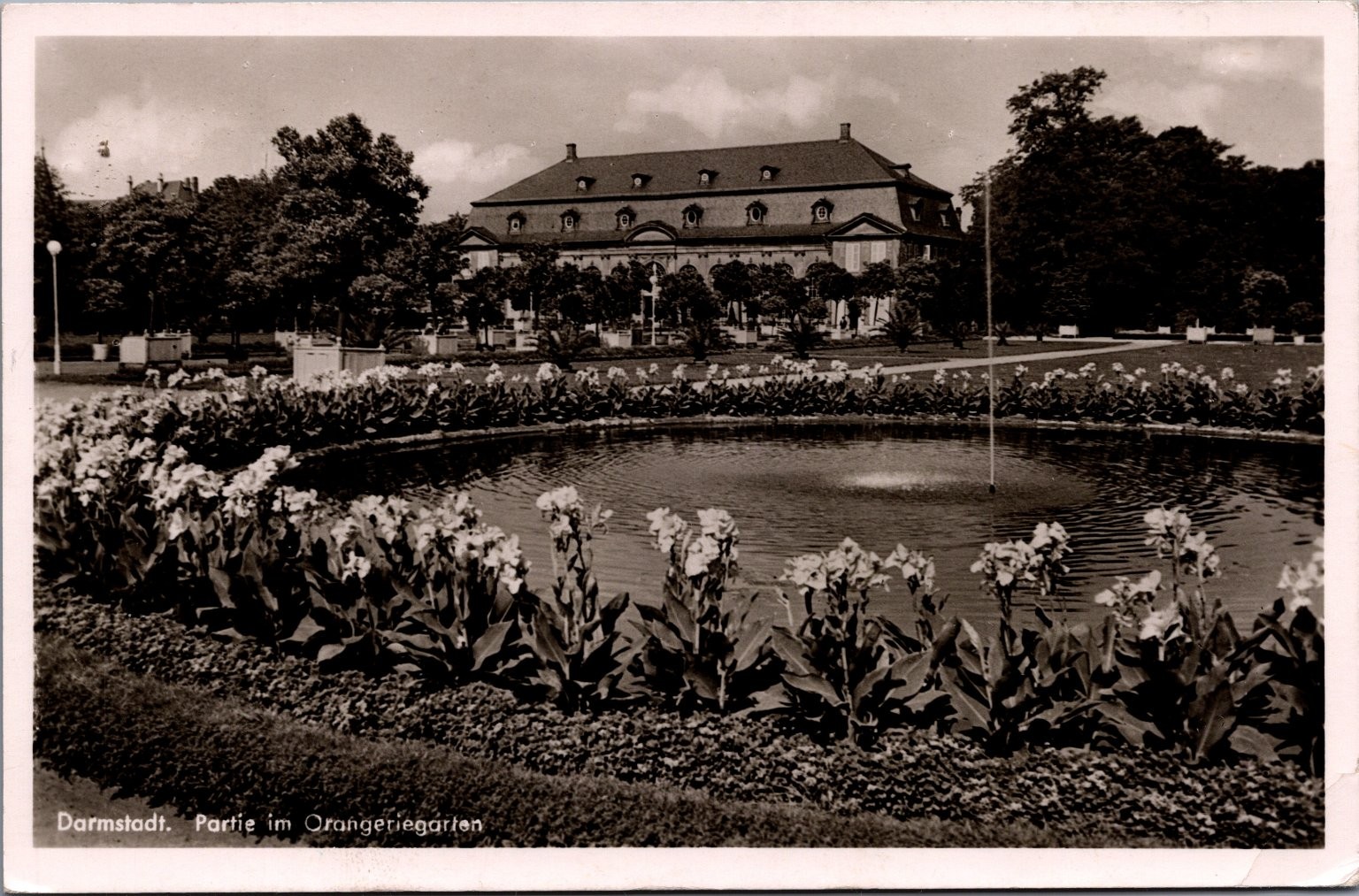 Darmstadt Orangerie Garden Germany 1952 RPPC US Air Force Postmark