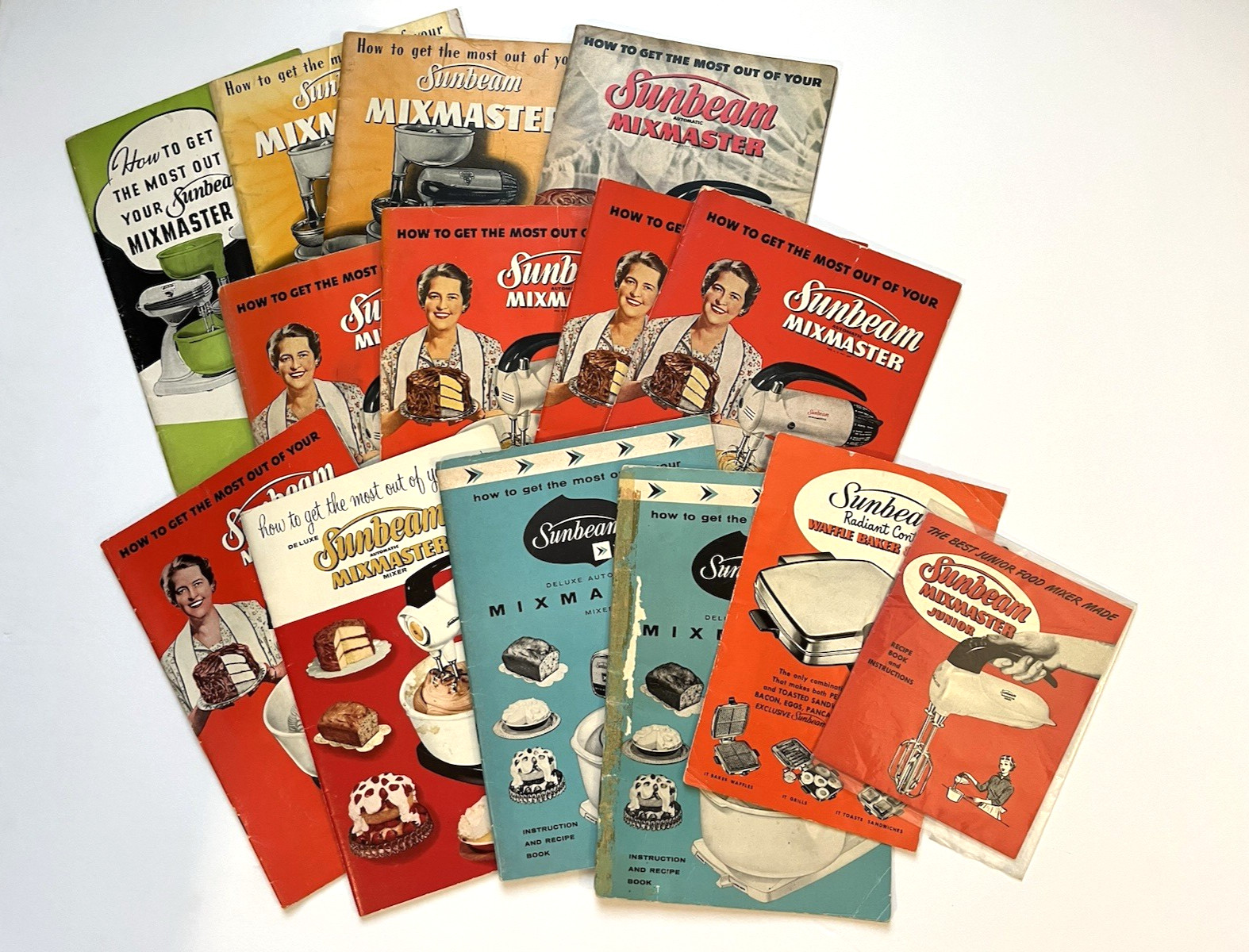 Lot of 12 Vintage 1950s SUNBEAM MIXMASTER Mixer Instruction Booklet Cookbook