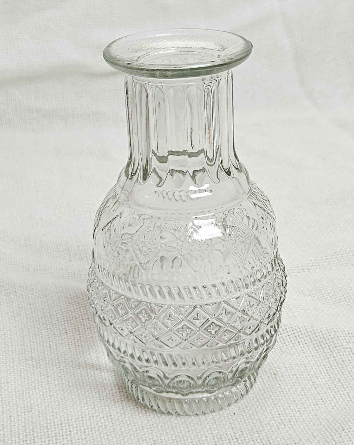Vintage Clear Glass Tumble Up Carafe Small 6