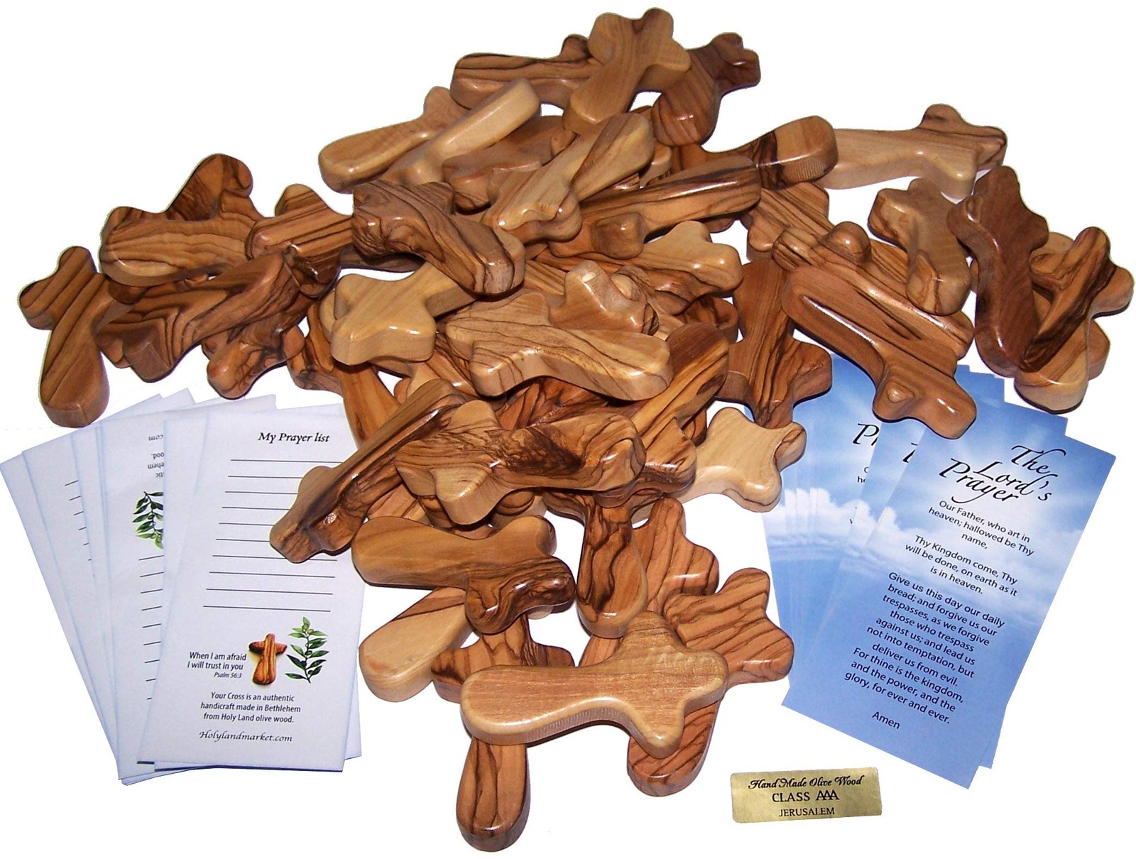 50 Small Pocket Holding Comfort Crosses, Hand Crosses (2.5 x 1.35 Inches, 50)