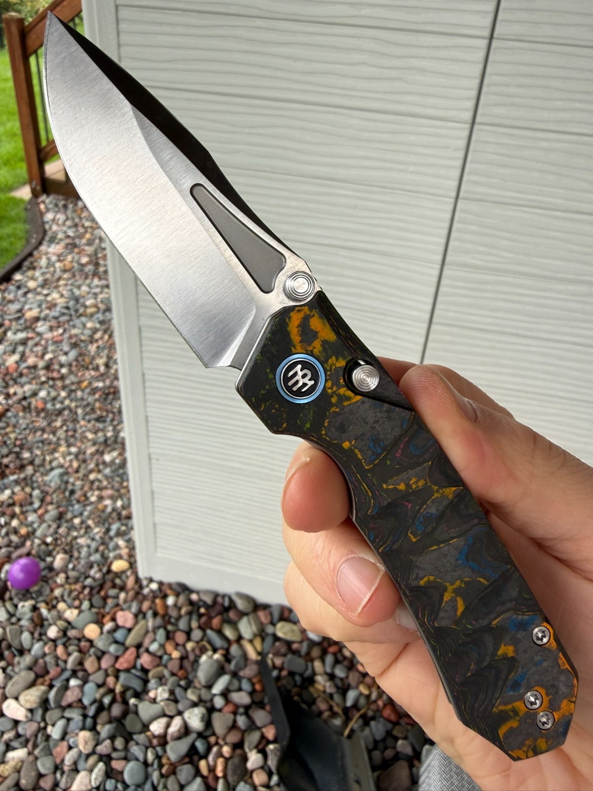 Remette Rhino 80s Camo Carbon Fiber Sculpted UV Reactive Folding Knife