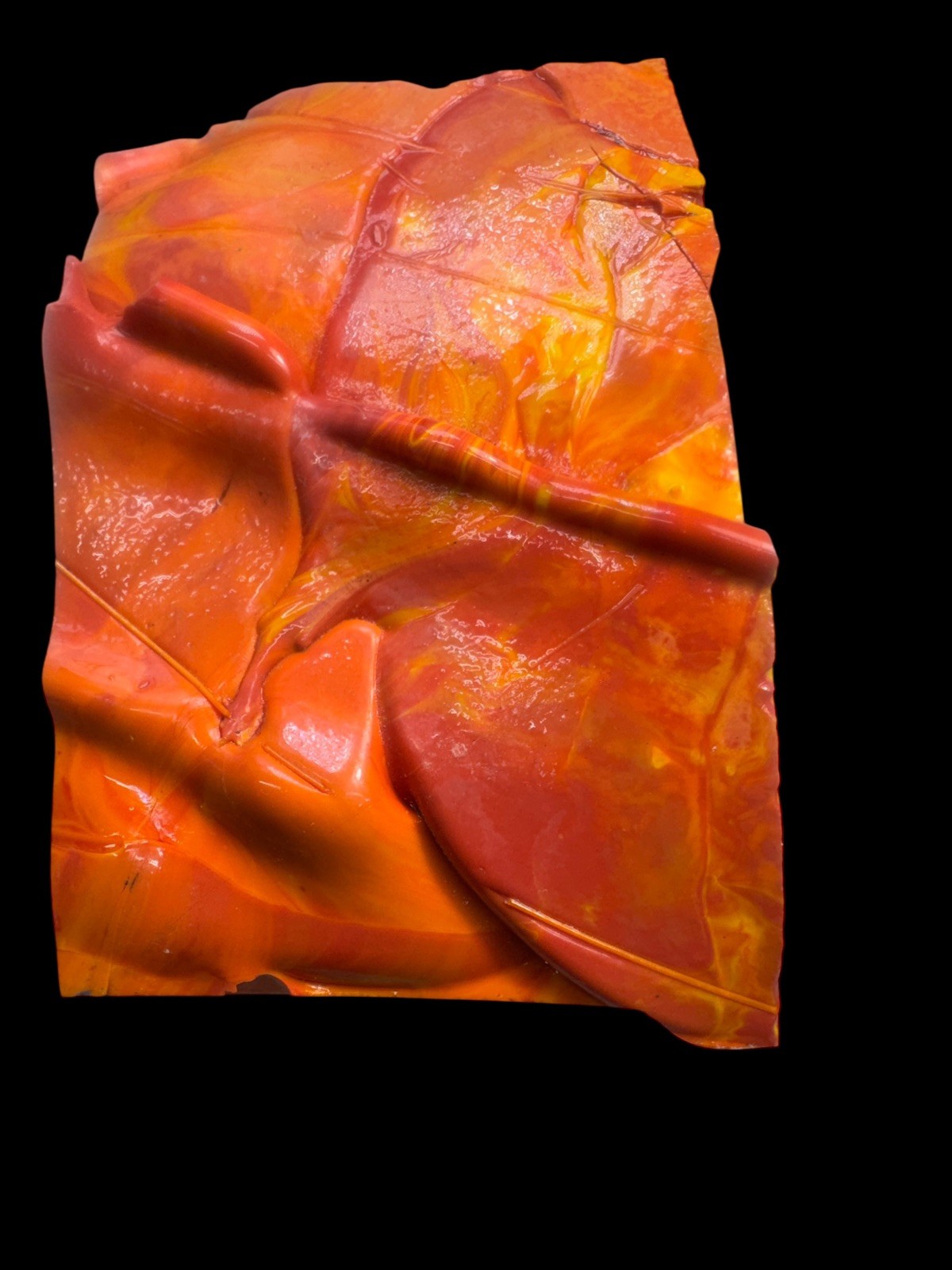 One solid piece rosarita rough red,orange, and yellow stripes One solid piece rosarita rough red,orange, and yellow stripes