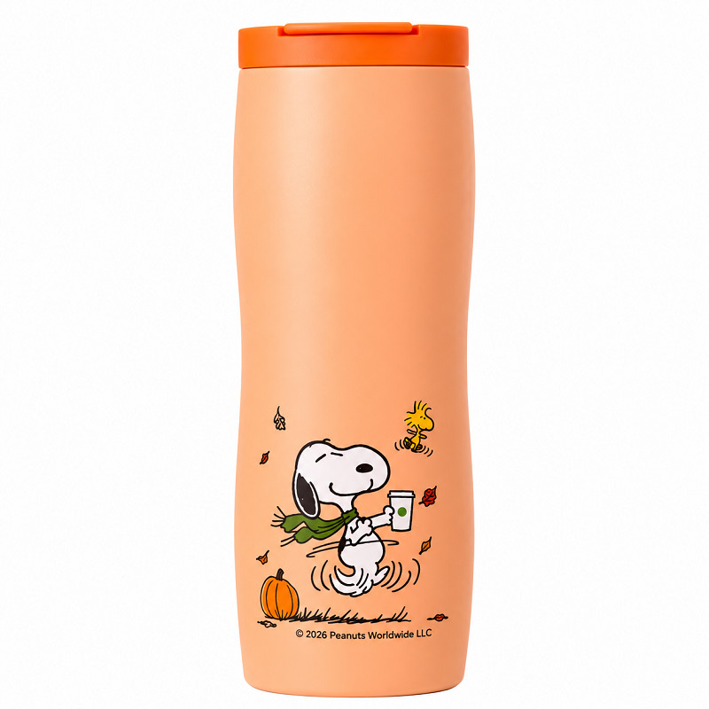 Starbucks Korea x Peanuts Snoopy Pumpkin Stainless Tumbler 473ml 16oz 2026